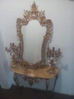 کنسول اینه و شمعدانی