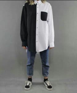 مانتو مشکی و سفید