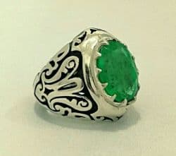 انگشتر فاخر زمرد برزیلی غول زیبا و استثنایی