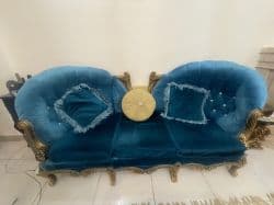 مبلمان آبي درباري هفت نفره 