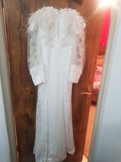 لباس مجلسی نامزدی عروس نو گیپور و دانتل بسیار جذاب