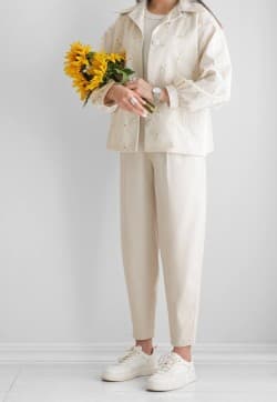 کت گلدوزی شده بابونه