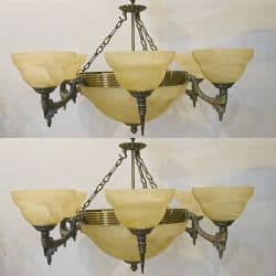 2 عدد لوستر 6 شاخه برنز بسیار نو