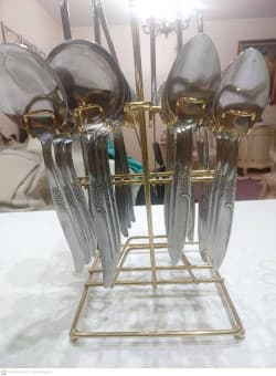 قاشق چنگال ژاپنی ورشو همراه با جا قاشقی طلایی