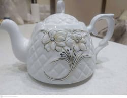 قوری چینی شطرنجی طرح برجسته