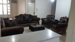 مبل هفت نفره تمام چوب پارچه و چرم ترک