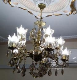 دو عدد لوستر برنزی پنج شاخه