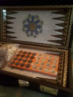 تخته نرد فیروزه خاتم کاری