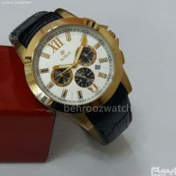 ساعت سورین مردانه بند چرمی فول تایم با موتور ژاپن